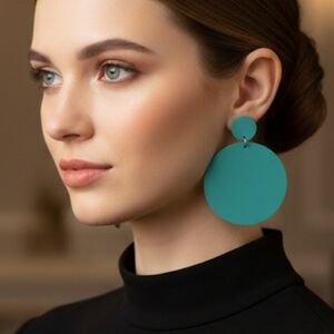 Large, minimalist, ultra-lightweight, retro-style wooden drop earrings 8cm